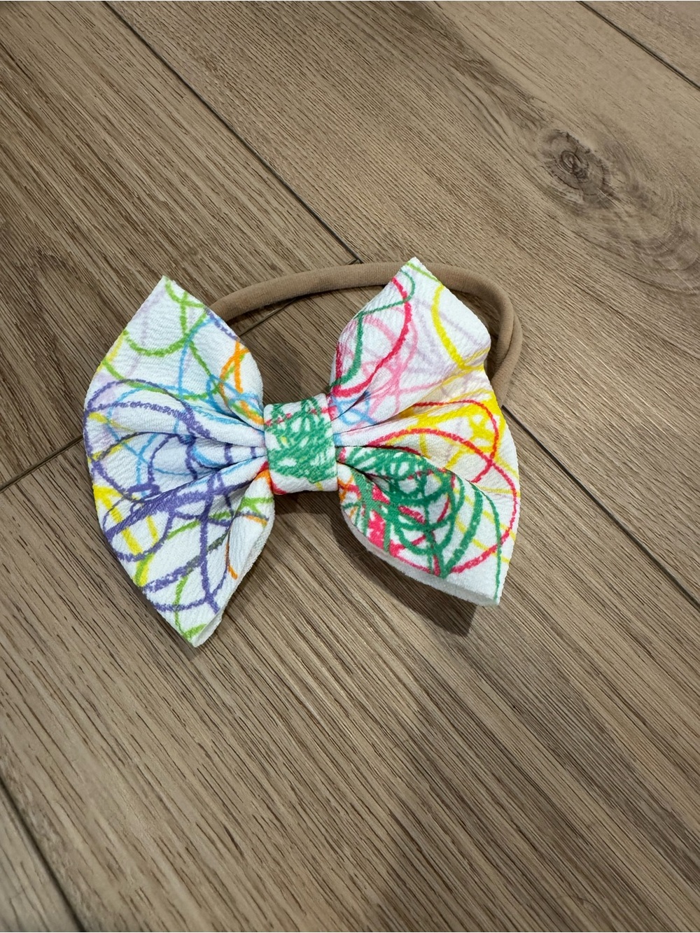Multicolor Scribble Bow Headband for Kids
